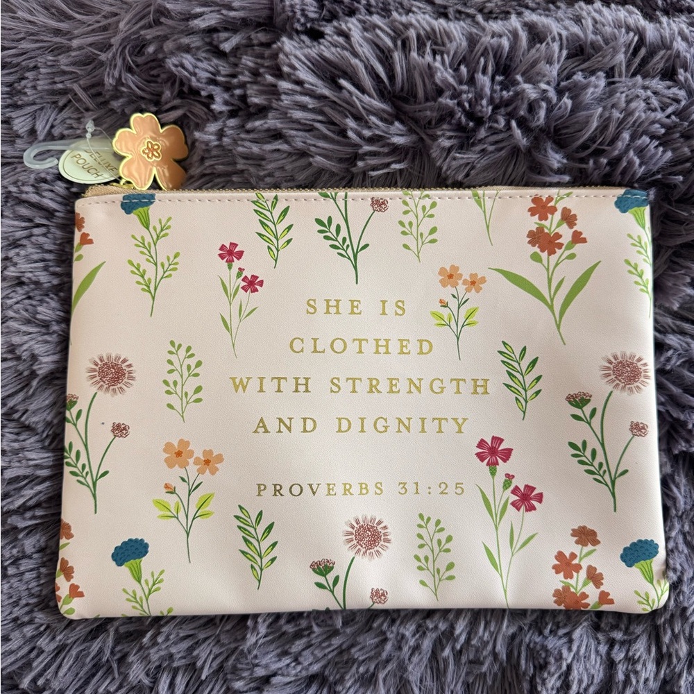 Gooseberry Moon Pink Floral Inspirational Pouch